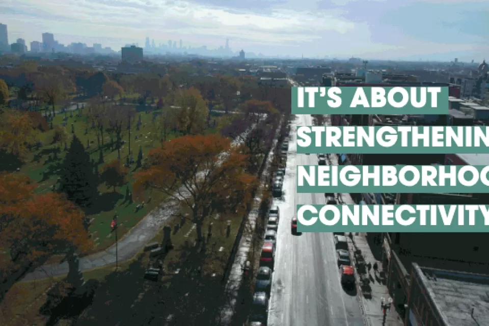Aerial view of Clark Street